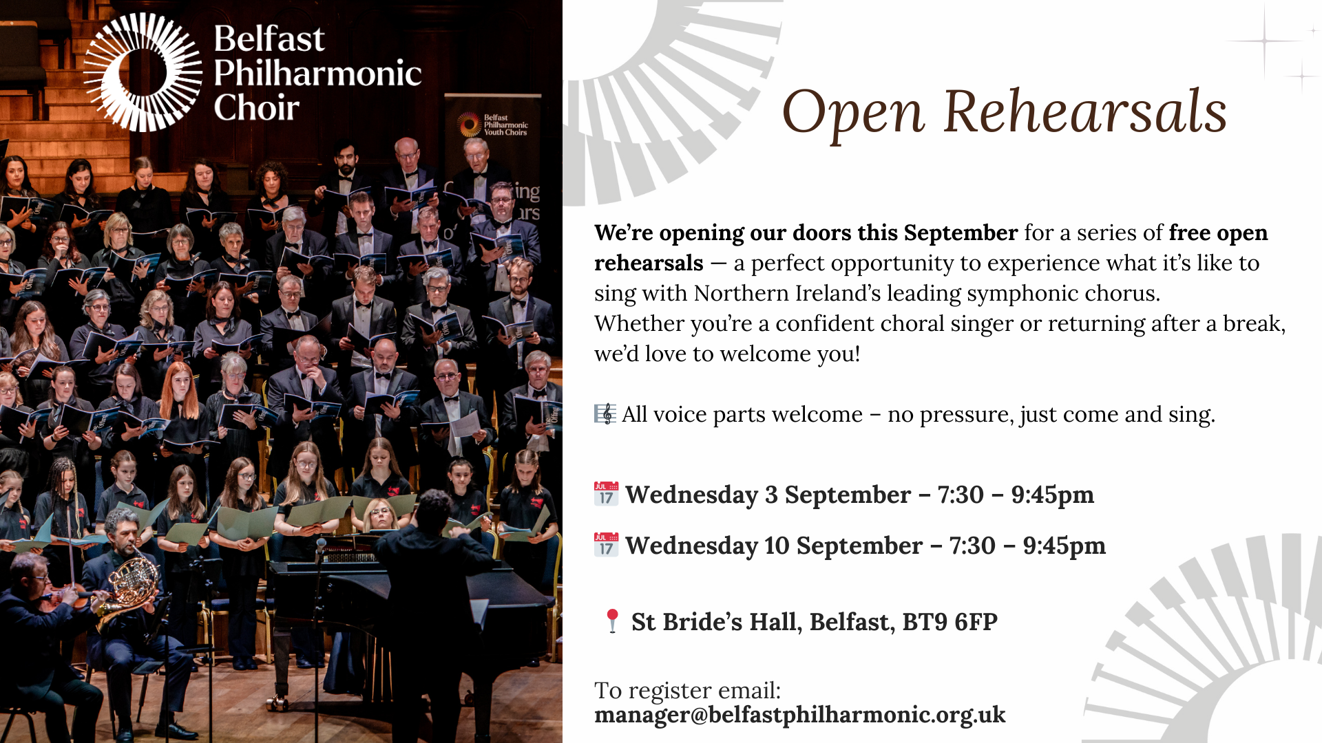 Come Sing With Us! Open Rehearsals This September